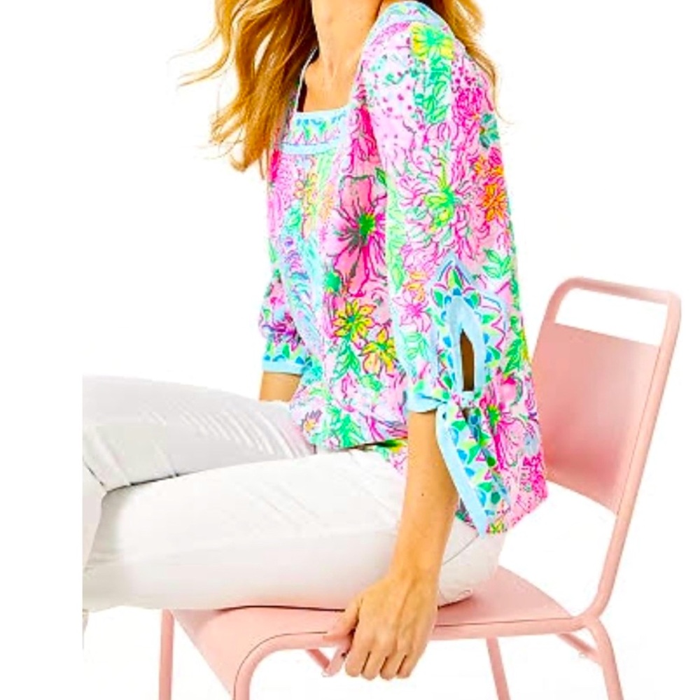 Lilly Pulitzer Madge Floral Bright Blouse Top